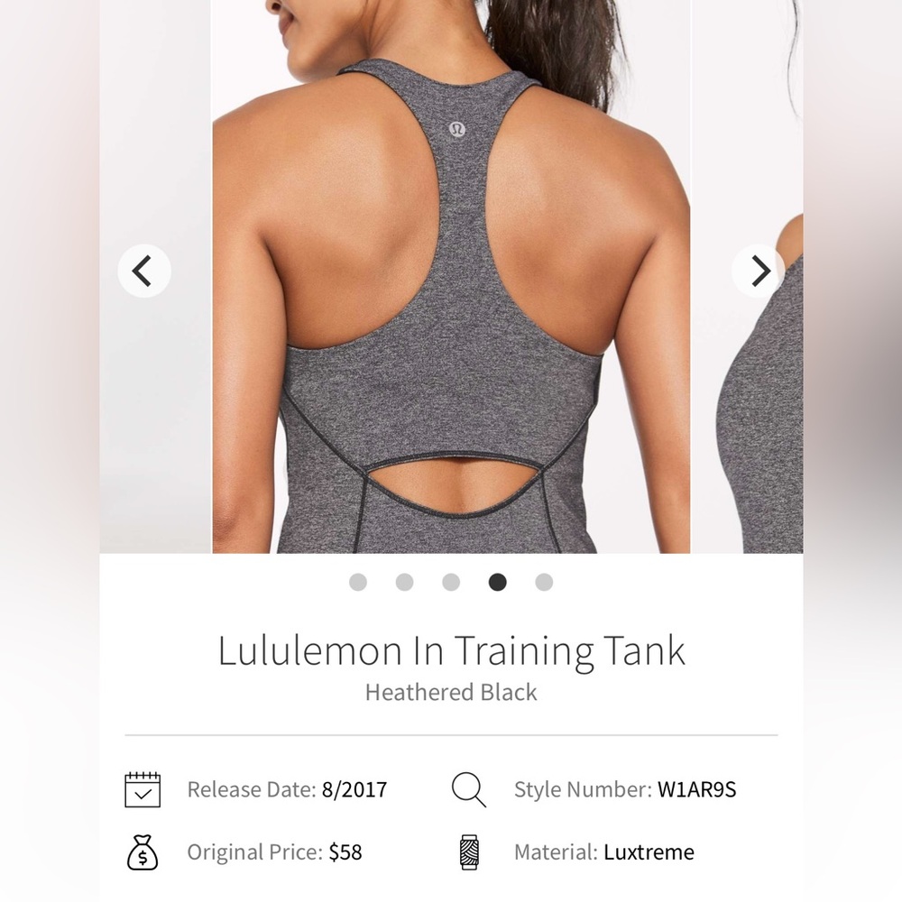 🍋Women’s Lululemon In Training Tank size 6 Heathered black🍋*read*